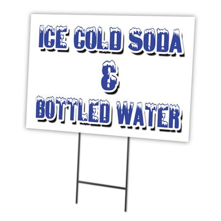 Signmission Ice Cold Soda & Bottled Yard & Stake outdoor plastic coroplast window, 1824 Ice Cold Soda & Bottled C-1824 Ice Cold Soda & Bottled